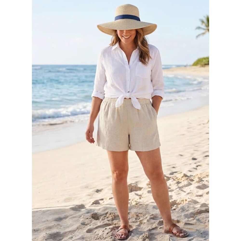 New Old Navy High-Waisted Linen-Blend Pull-On Short 3.5-inch Women's Size XXL